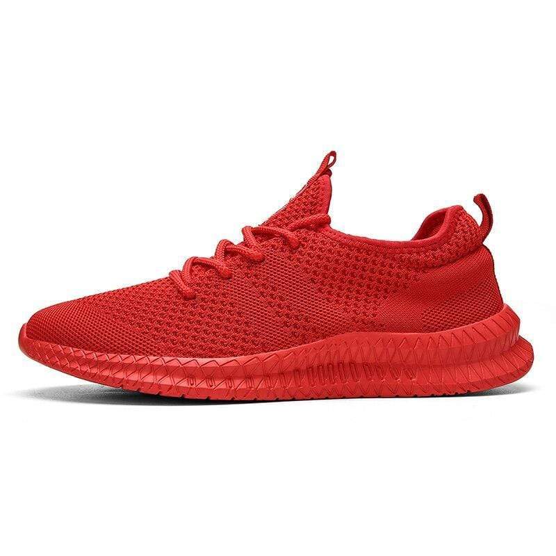 Damyuan Red / 39 Casual Shoes Men Mesh Breathable Comfortable Lace-up Sports Shoes Outdoor Red Tennis Sneakers