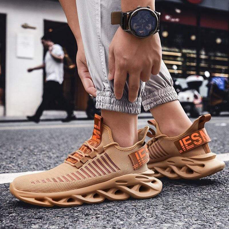 Damyuan Men Lightweight Blade Running Shoes Shockproof Lack Up Breathable Male Sneakers Height Increase Walking Gym Shoes