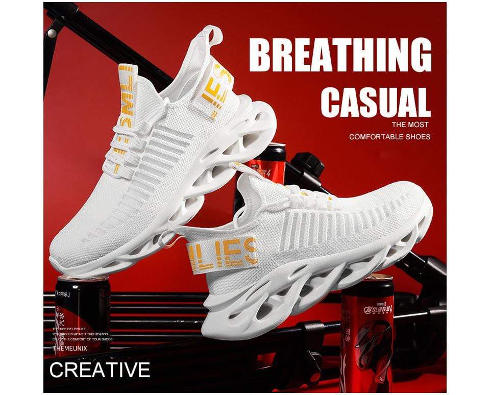Damyuan Men Lightweight Blade Running Shoes Shockproof Lack Up Breathable Male Sneakers Height Increase Walking Gym Shoes