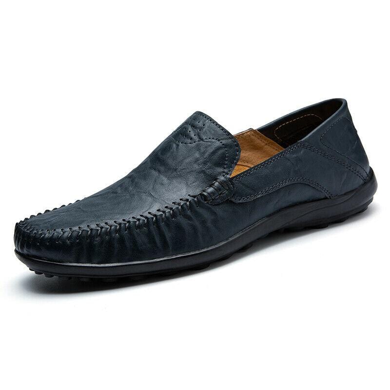 Damyuan Blue / 39 Men's Casual Shoes Home Lazy Leather Loafers Work Comfortable Driving Large Size