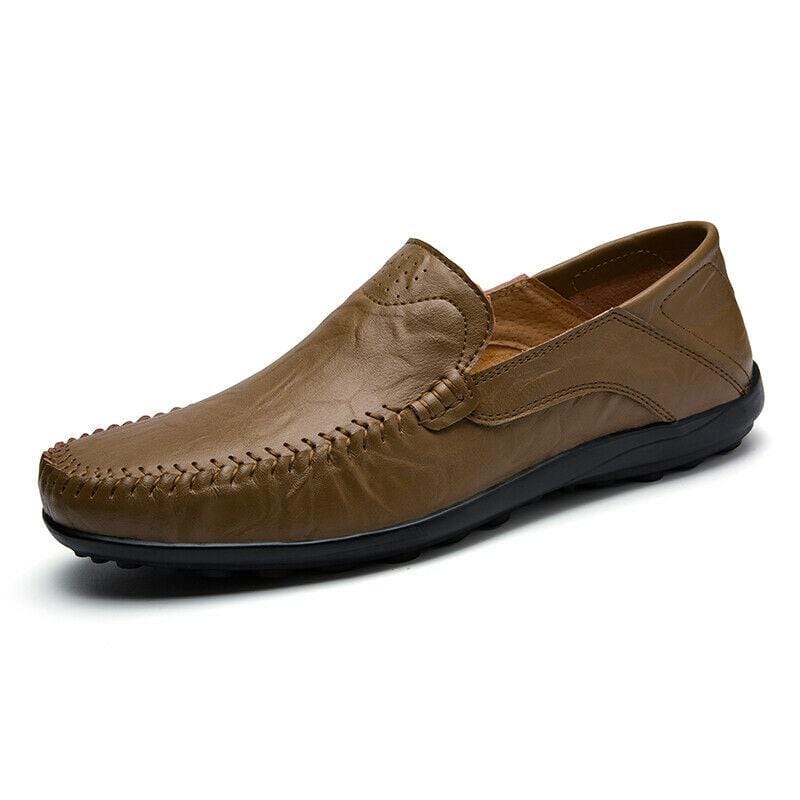 Damyuan Khaki / 39 Men's Casual Shoes Home Lazy Leather Loafers Work Comfortable Driving Large Size