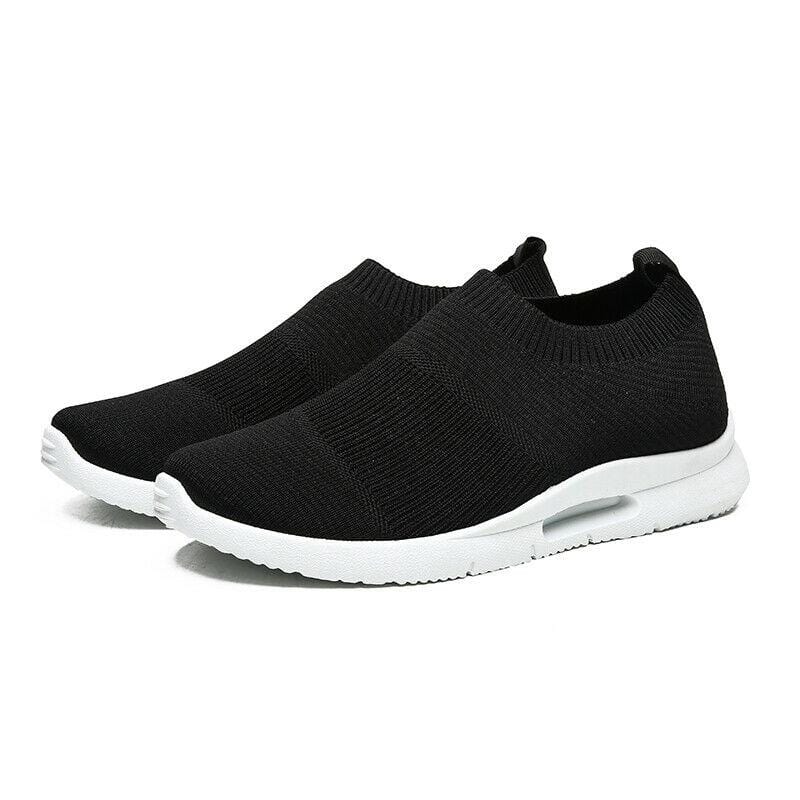 Damyuan Black / UK5.5-EU39 Mens Breathable Slip-On Shoes Comfort Casual Walking Sneakers Hiking Shoes Flats